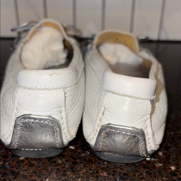 Ron White women’s driving Loafers, white with silver bow made in Italy size 5.5 - Picture 8 of 9